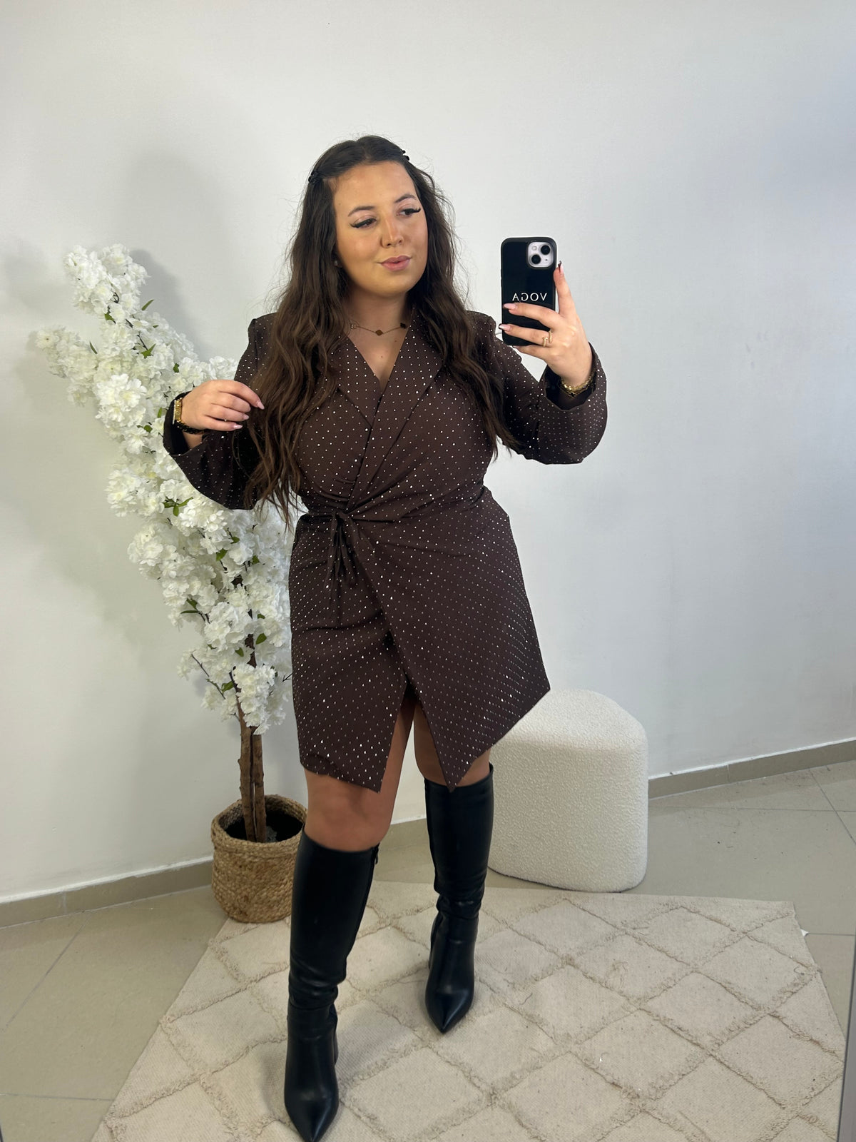 Robe porte feuille paillettes