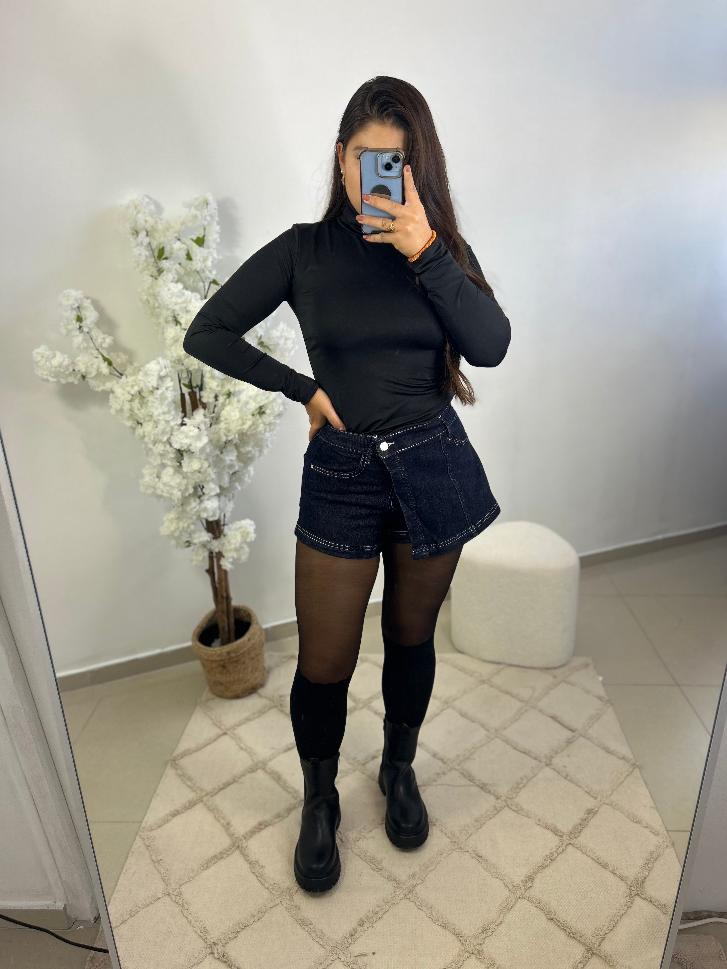 Jupe short jeans