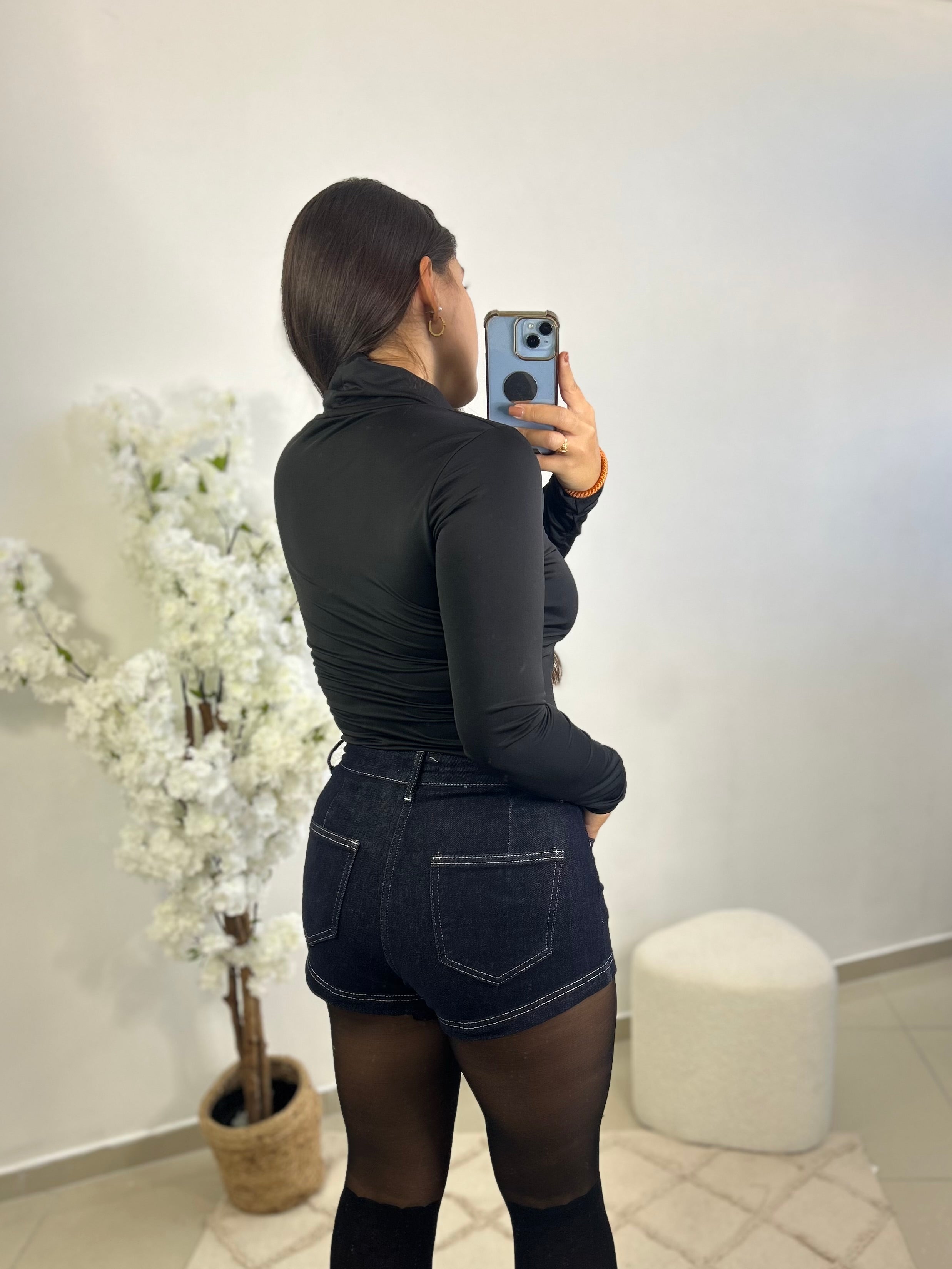 Jupe short jeans