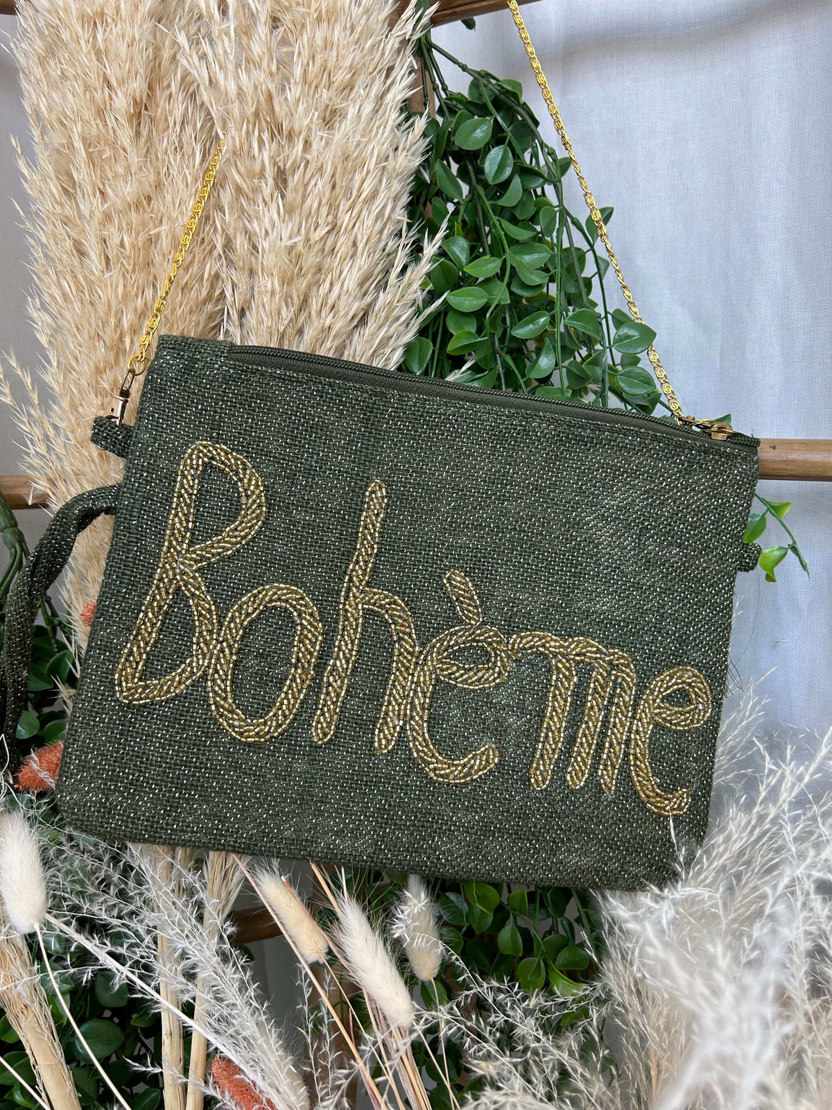 Pochette Bohème kaki