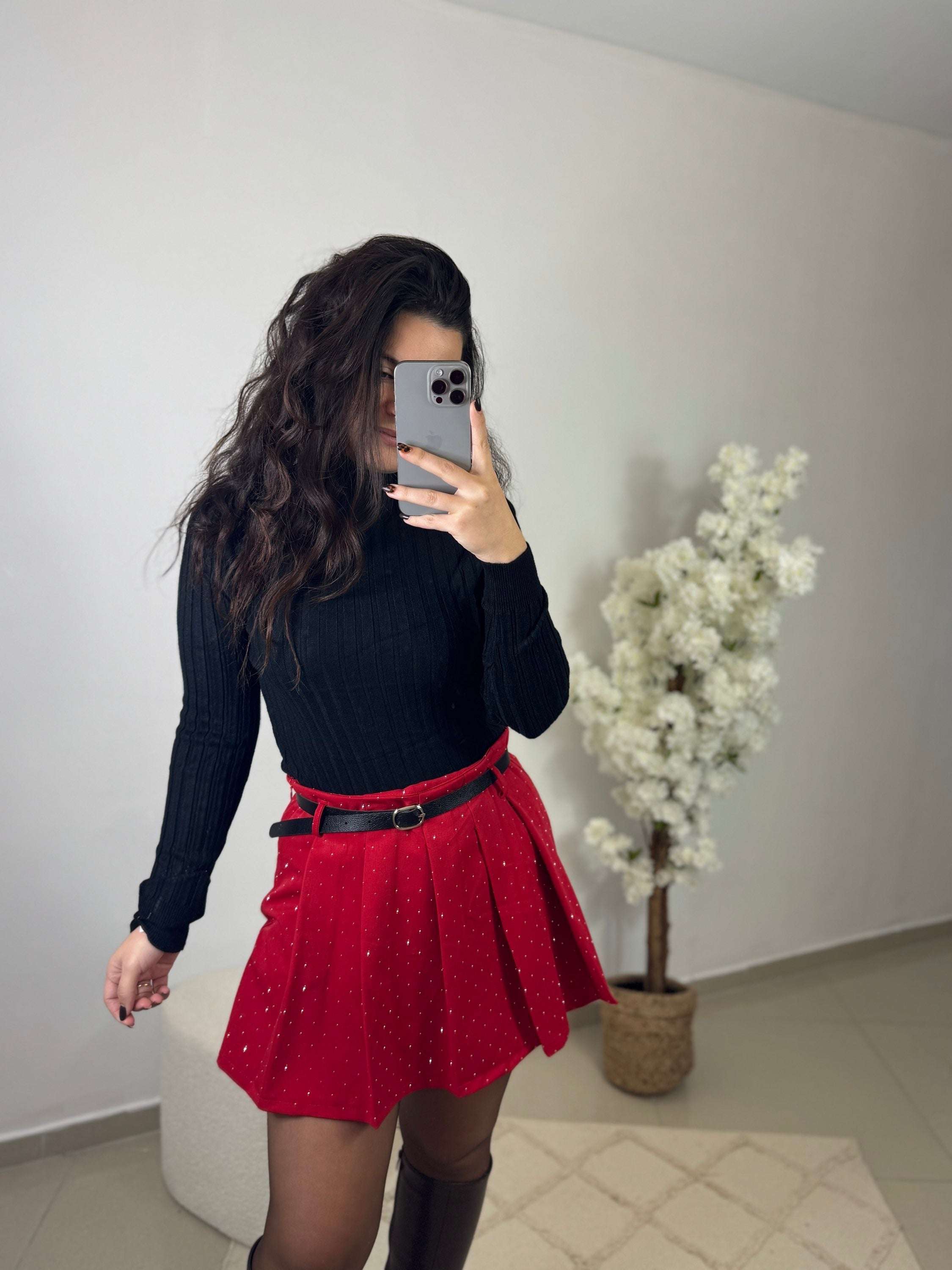 Jupe short Fanny rouge