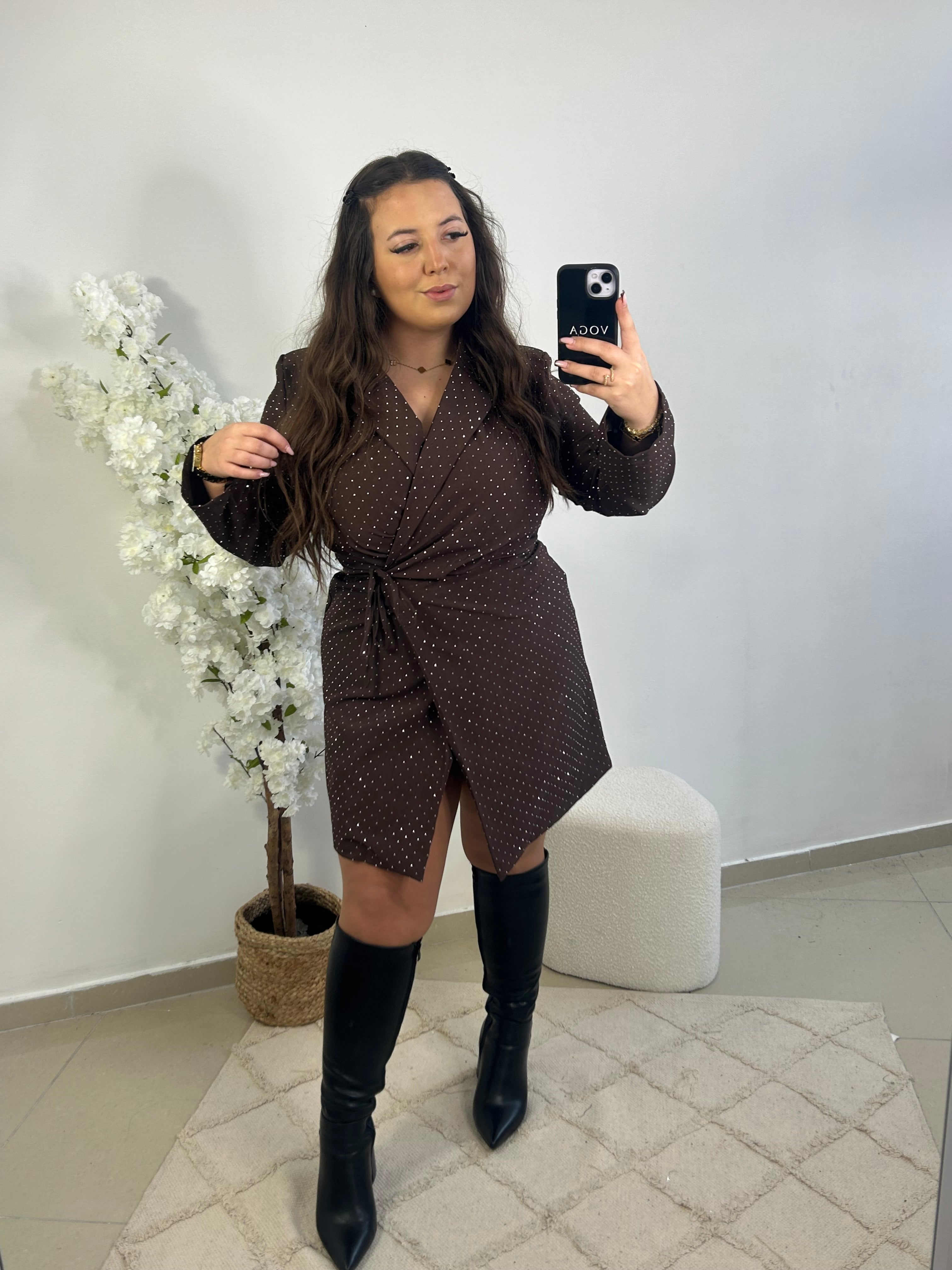 Robe porte feuille paillettes