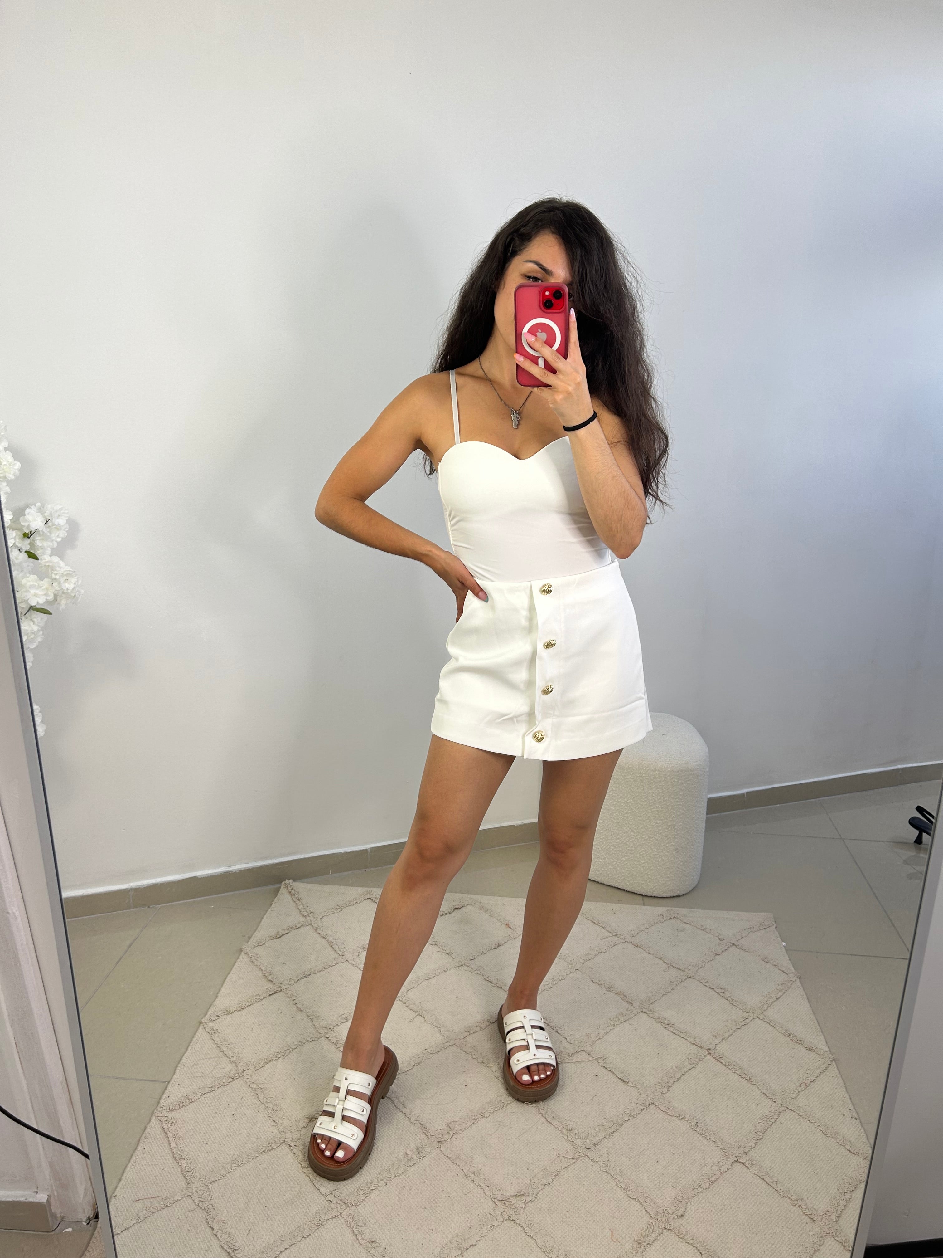 Jupe short Lara blanche