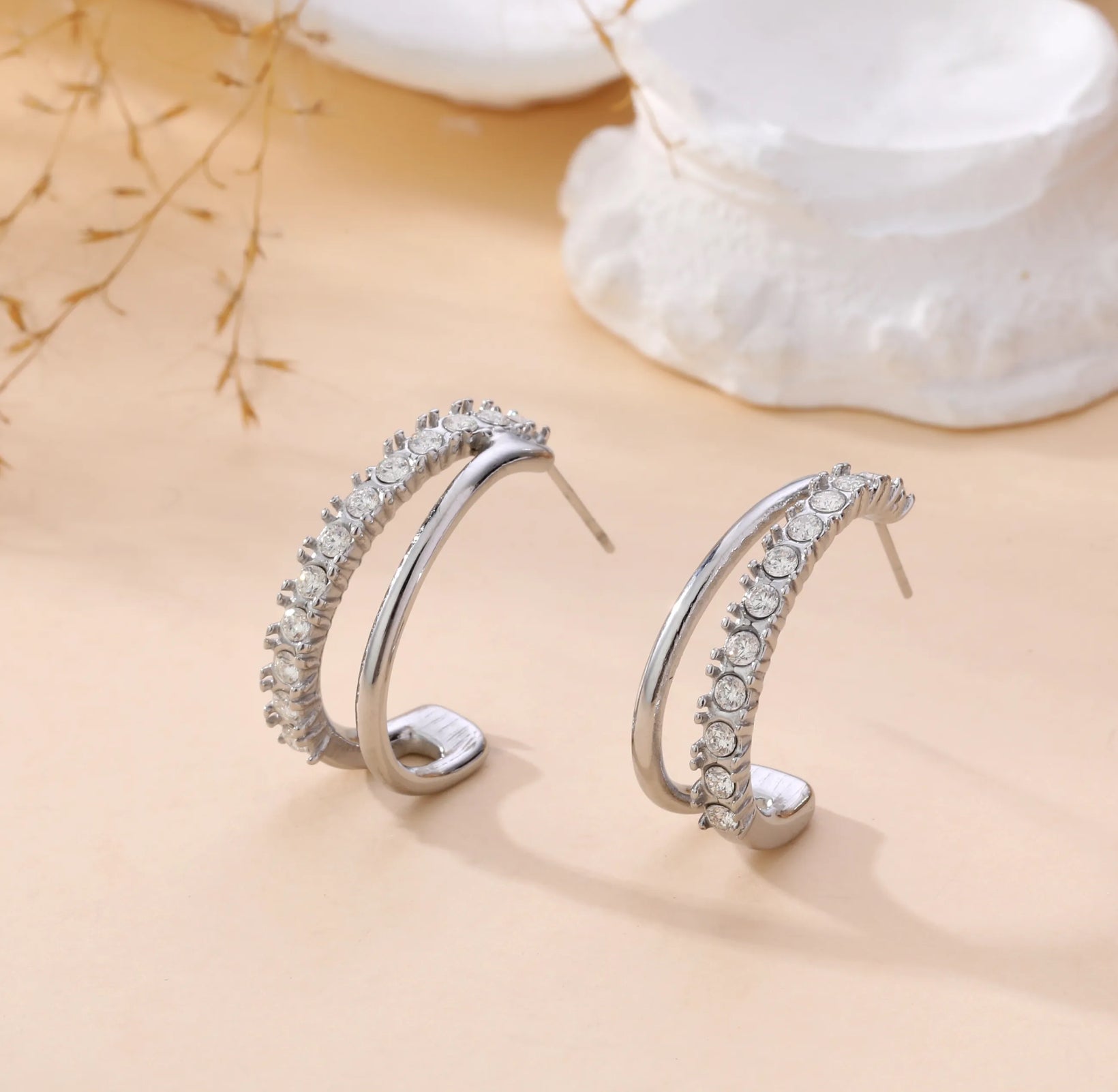 Boucle double diamant