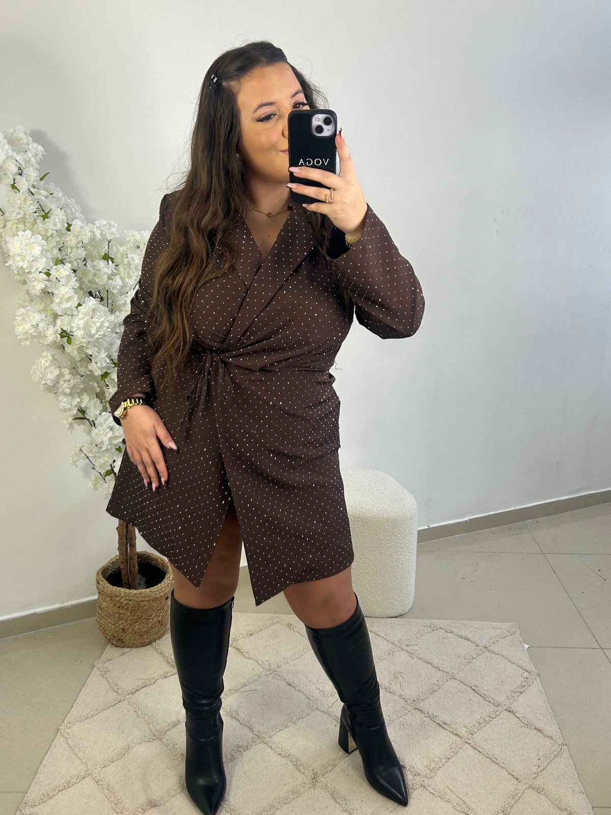 Robe porte feuille paillettes