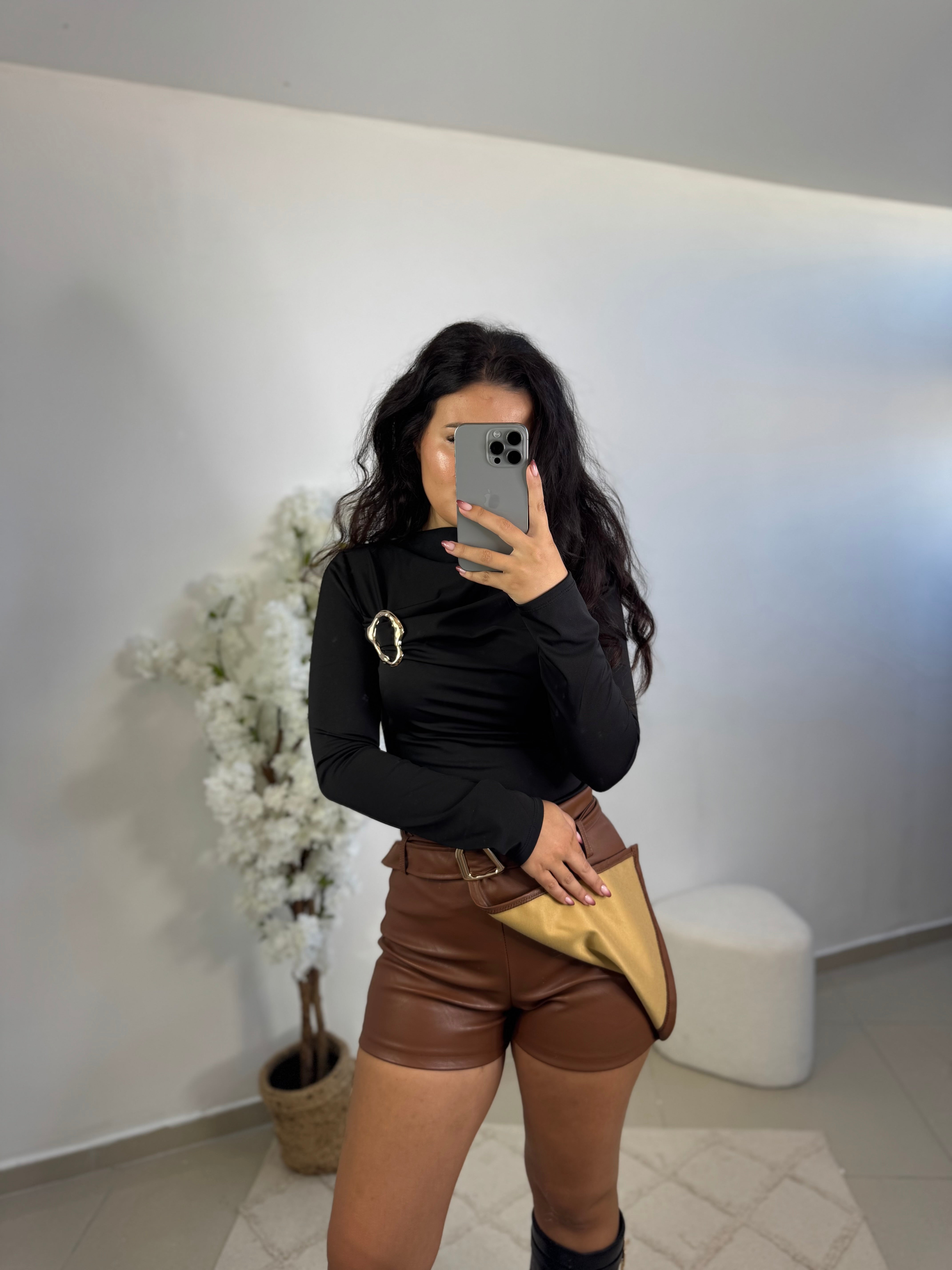 Jupe short simili cuir