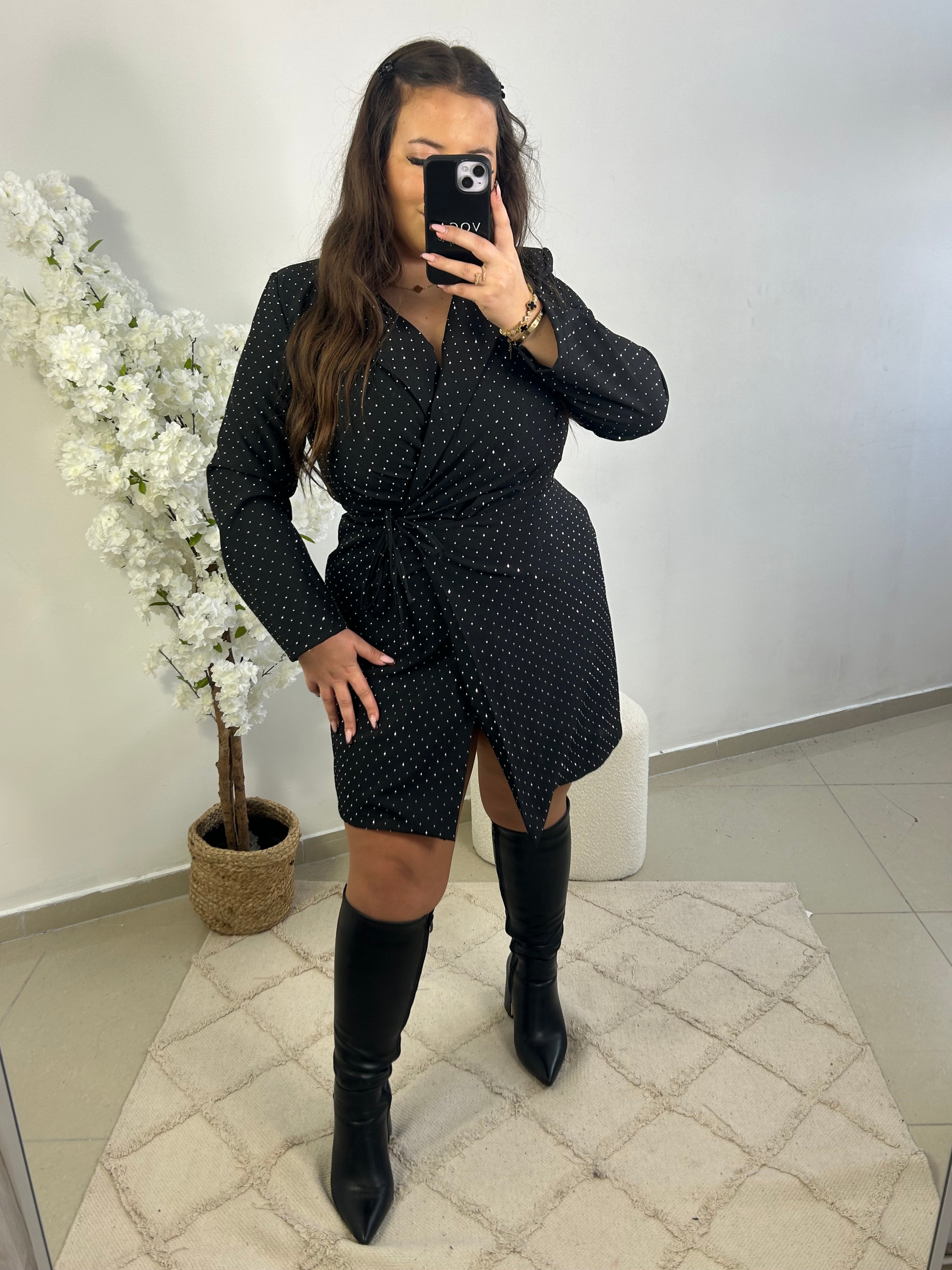 Robe porte feuille paillettes