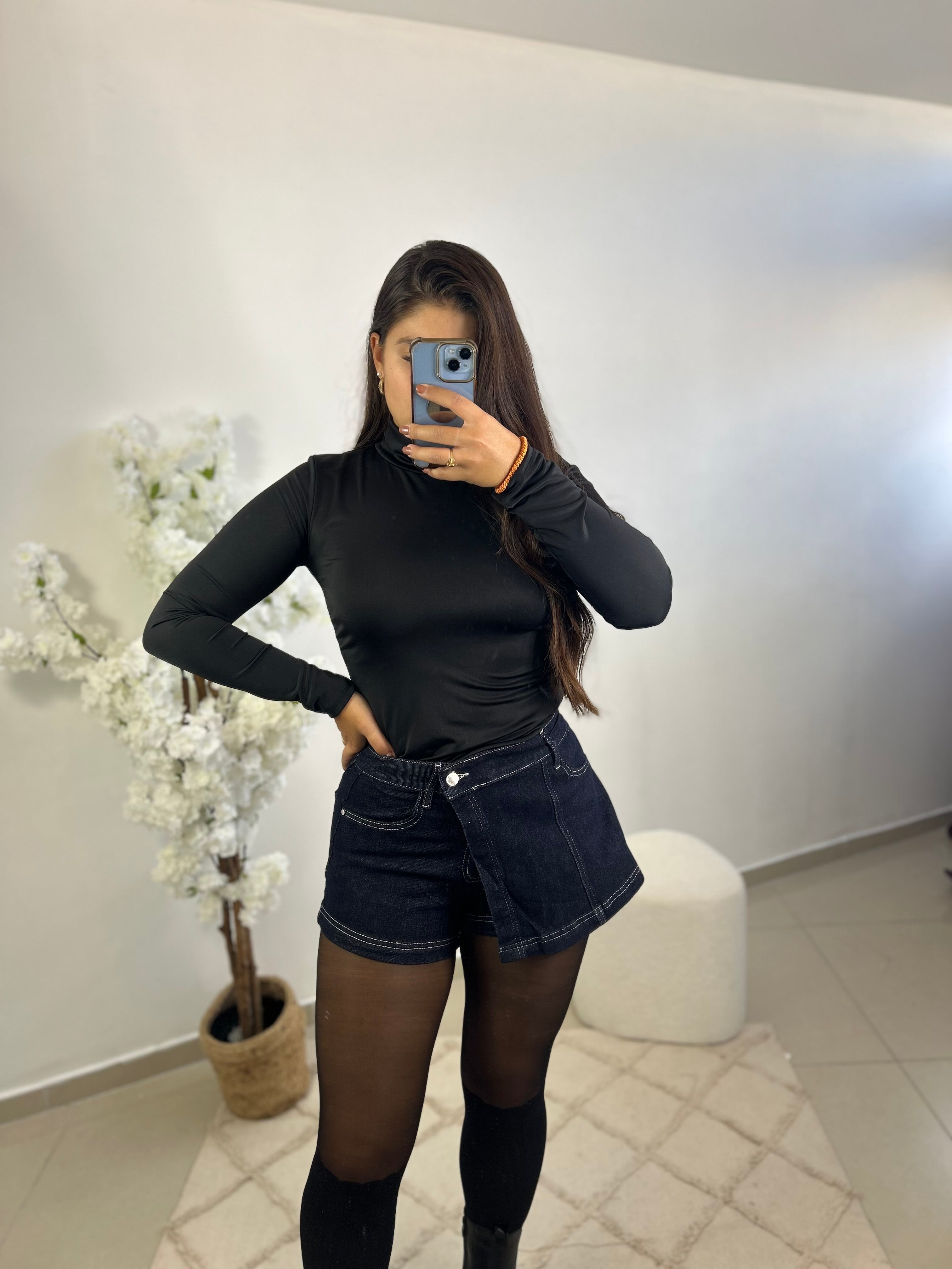 Jupe short jeans