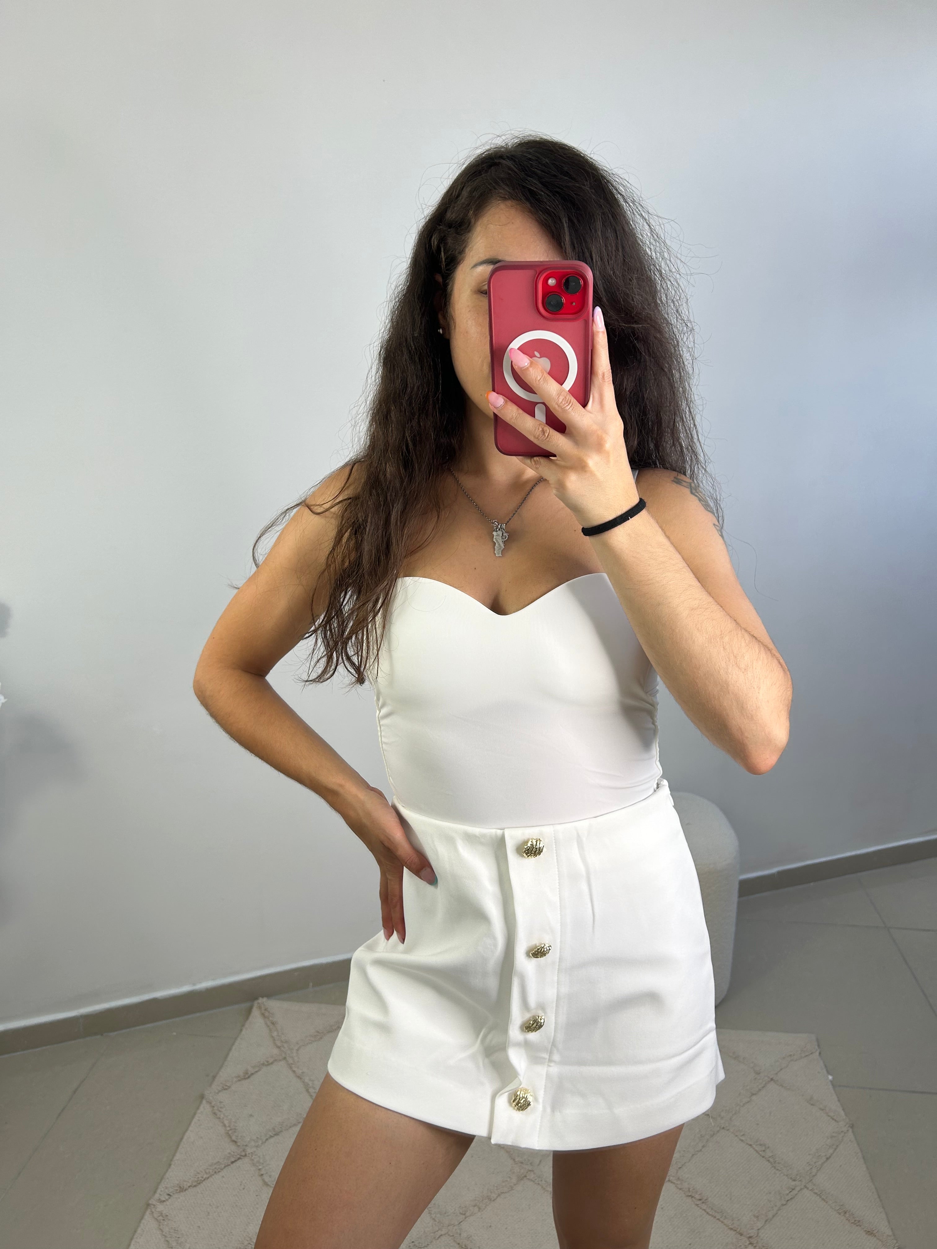 Jupe short Lara blanche