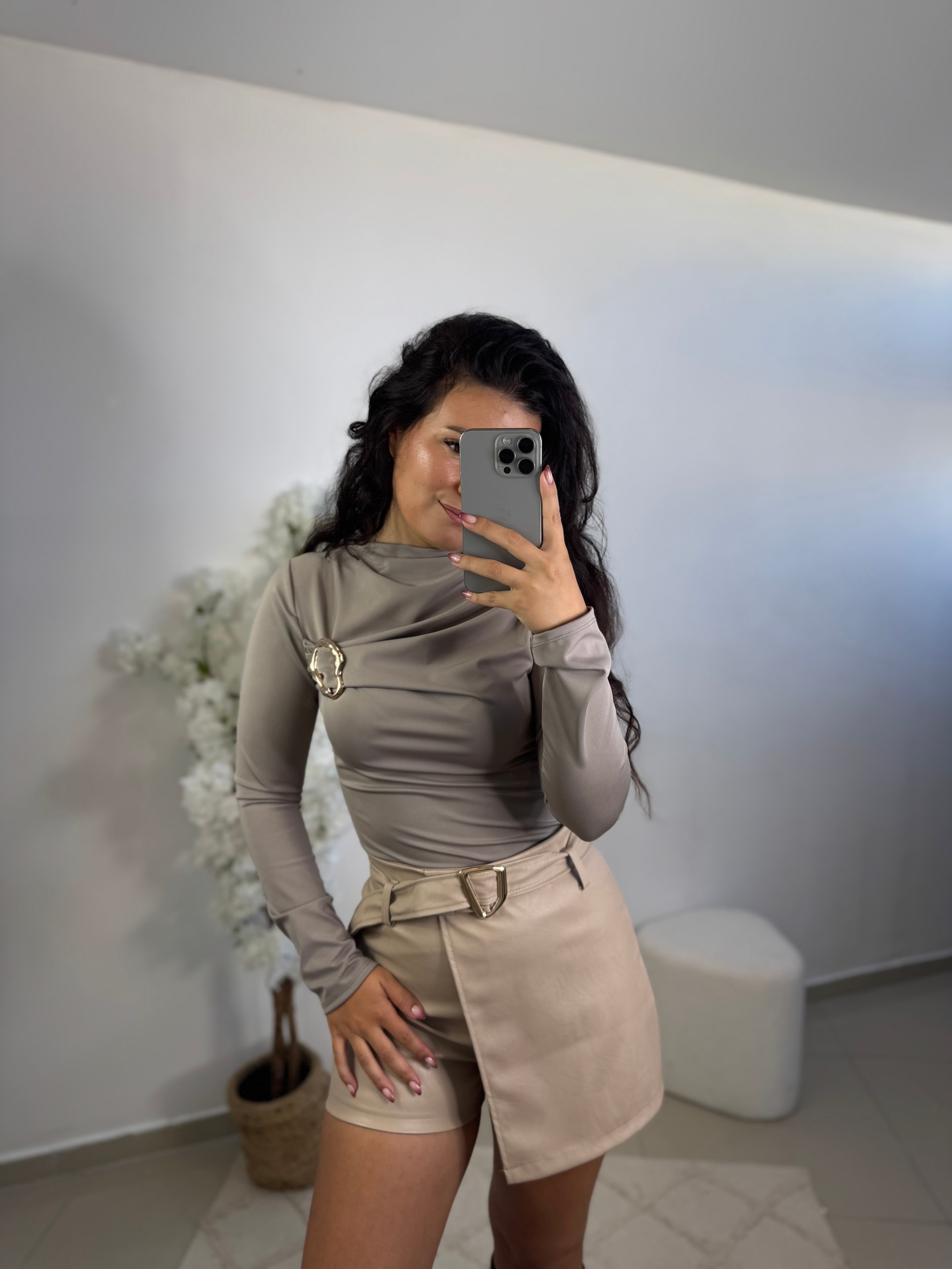 Jupe short simili cuir