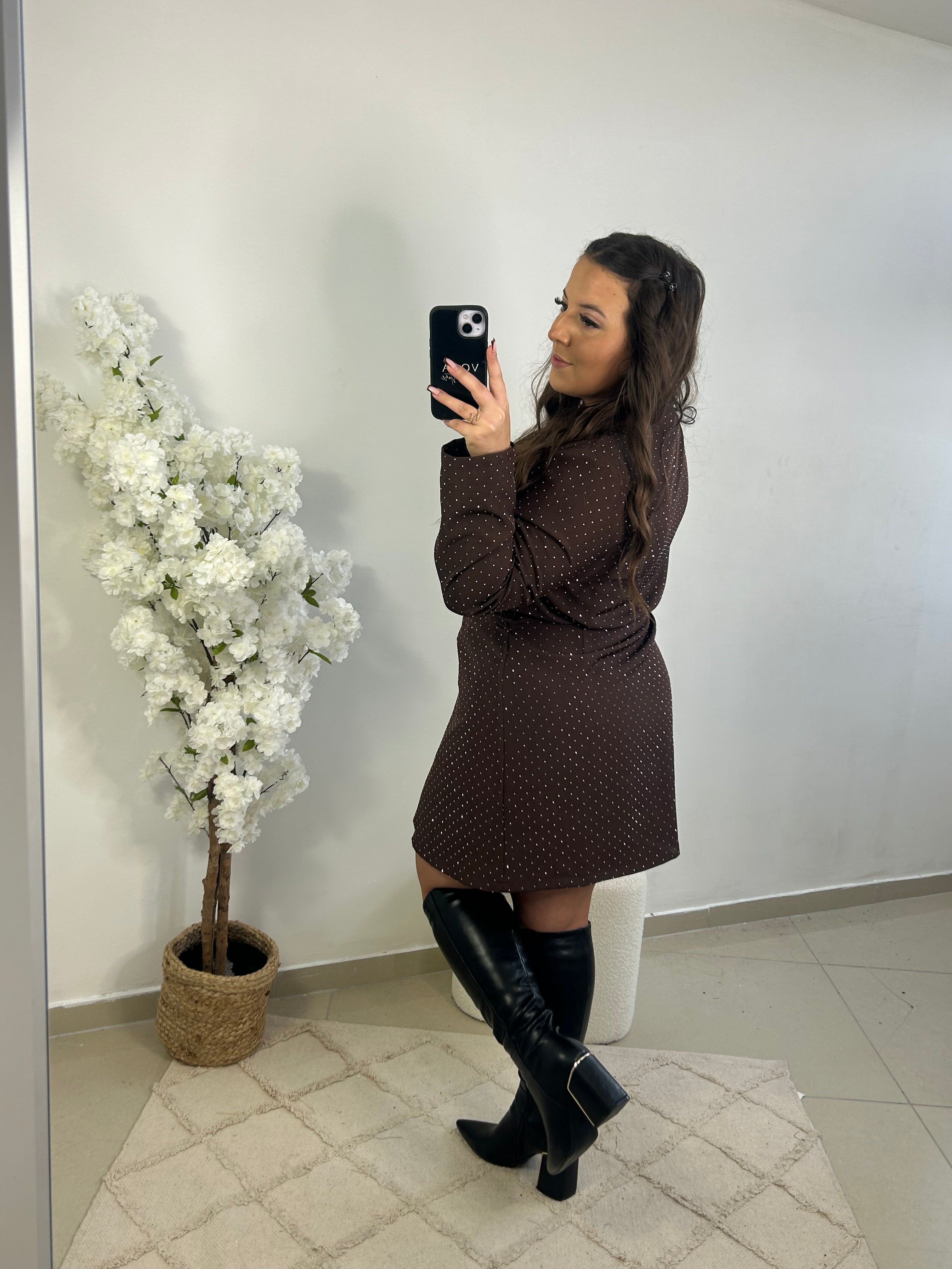 Robe porte feuille paillettes