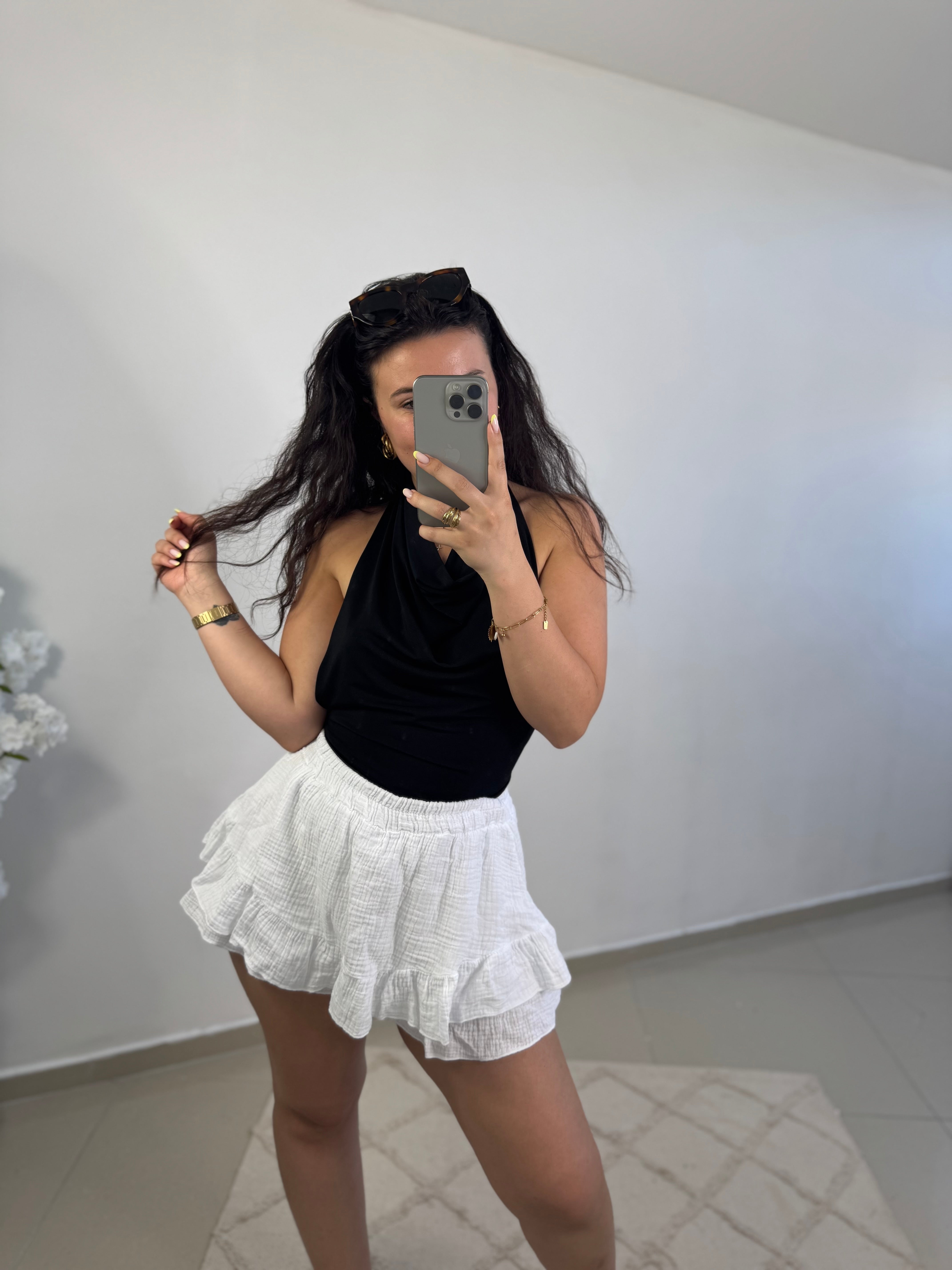 Jupe short gaze de coton